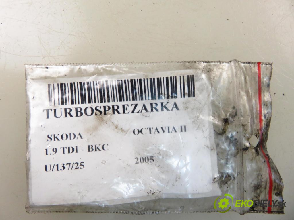 SKODA OCTAVIA II (1Z3) LIFTBACK 2005 77,00 1.9 TDI - BKC 1896,00 Turbodúchadlo 03G253014F (Turbodúchadlo (kompletné))