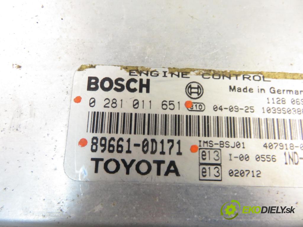 TOYOTA YARIS (_P1_) HB 2004 55,00 1.4 D-4D (NLP10_) - 1ND-TV 1364,00 Riadiaca jednotka Motor 0281011651 ; 896610D171