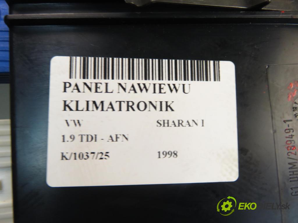 VW SHARAN (7M8, 7M9, 7M6) MINIVAN 1998 81,00 1.9 TDI 110 - AFN 1896,00 Panel kúrenia KLIMATRONIK 95VW19988 ; 7M0907040AS