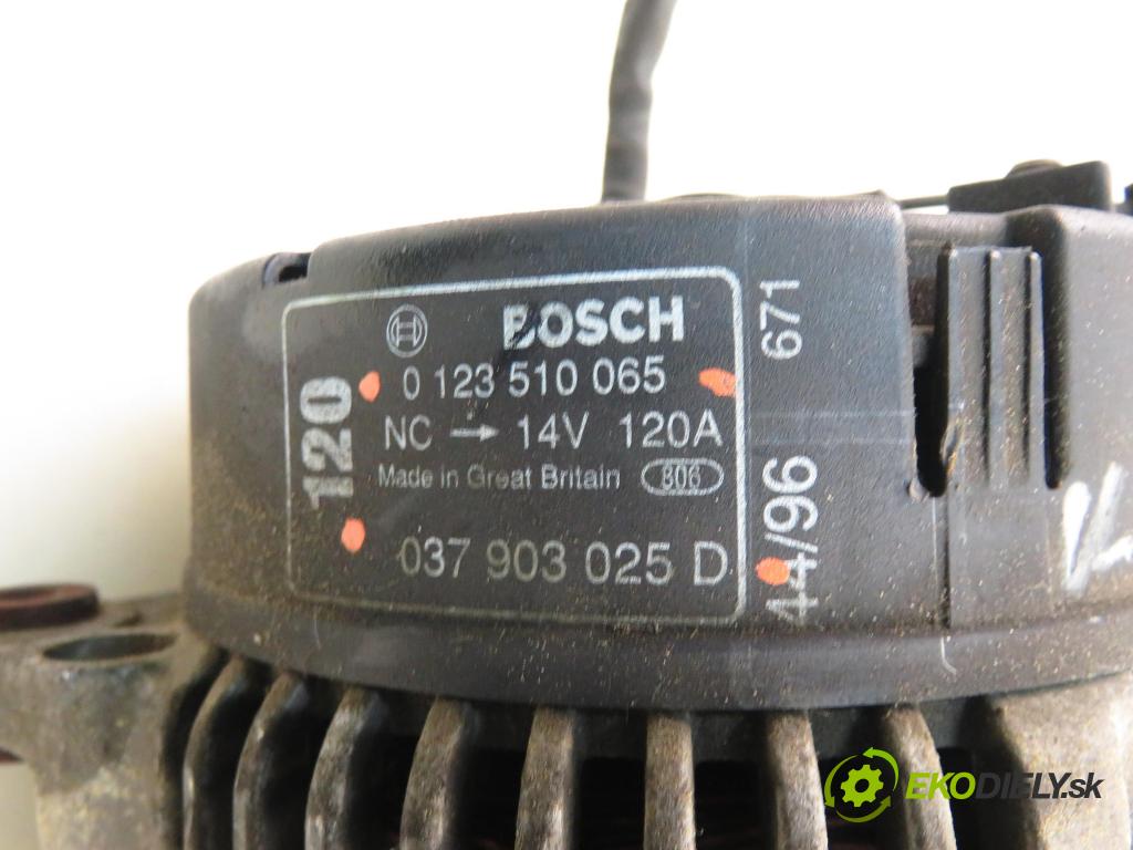 AUDI A3 (8L1) HB 1998 92,00 1.8 - AGN 1781,00 Alternátor 0123510065 ; 038903025D (Alternátor)