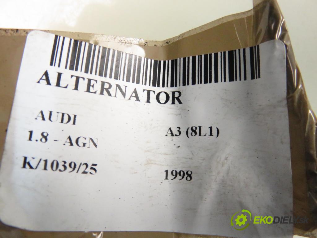 AUDI A3 (8L1) HB 1998 92,00 1.8 - AGN 1781,00 Alternátor 0123510065 ; 038903025D (Alternátor)