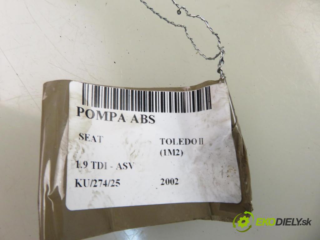 SEAT TOLEDO II (1M2) SEDAN 2002 81,00 1.9 TDI - ASV 1896,00 Pumpa ABS 1J0907379H ; 10094903413 ; 1J0614217C (Pumpa ABS)