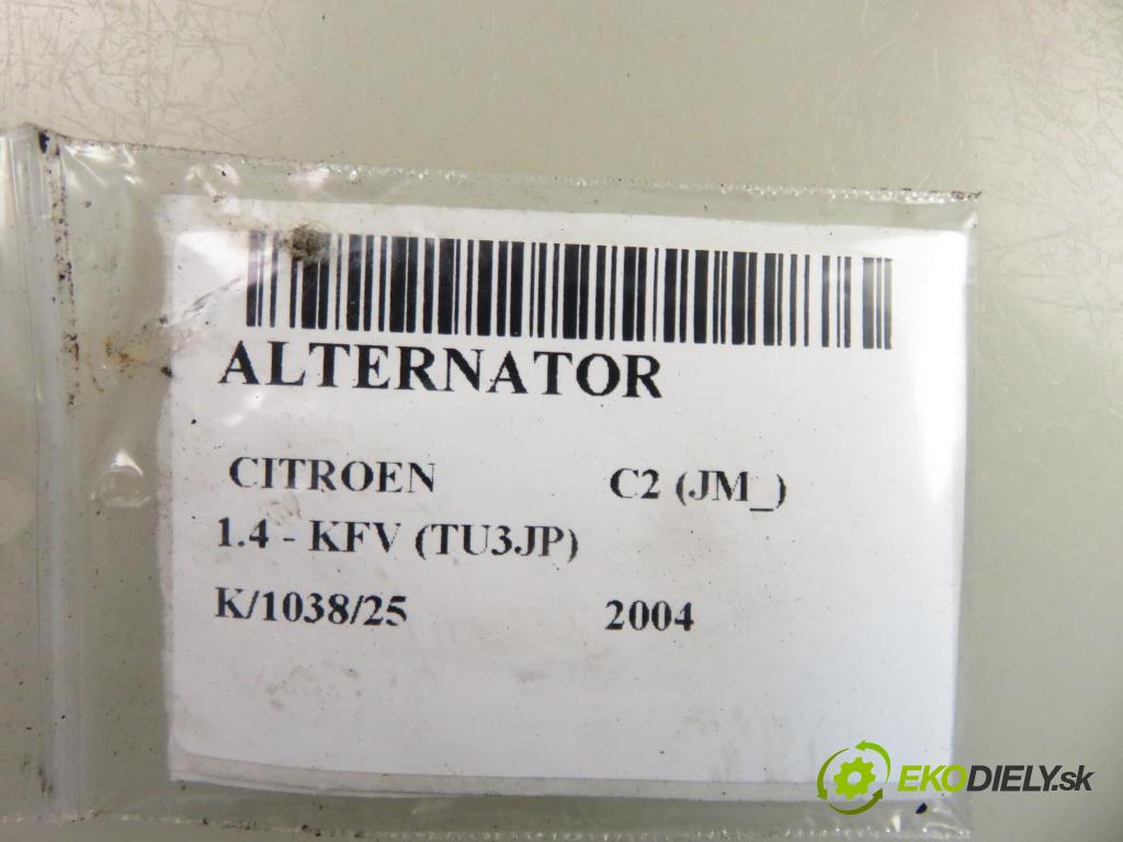 CITROEN C2 (JM_) HB 2004 50,00 1.4 - KFV (TU3JP) 1360,00 Alternátor 9638544180 (Alternátor)