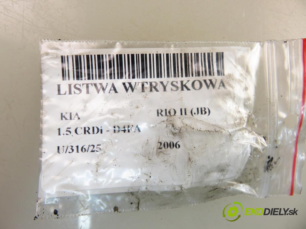 KIA RIO II (JB) SEDAN 2006 81,00 1.5 CRDi 110 - D4FA 1493,00 lišta vstřikovací 314002A410 ; 0281002507 ; 0445214111 (Vstřikovací lišta)