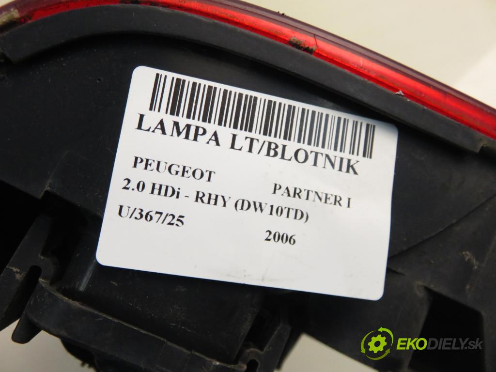 PEUGEOT PARTNER Skrzynia (5_, G_) FURGON 2006 66,00 2.0 HDi - RHY (DW10TD) 1997,00 světlo levé zadní