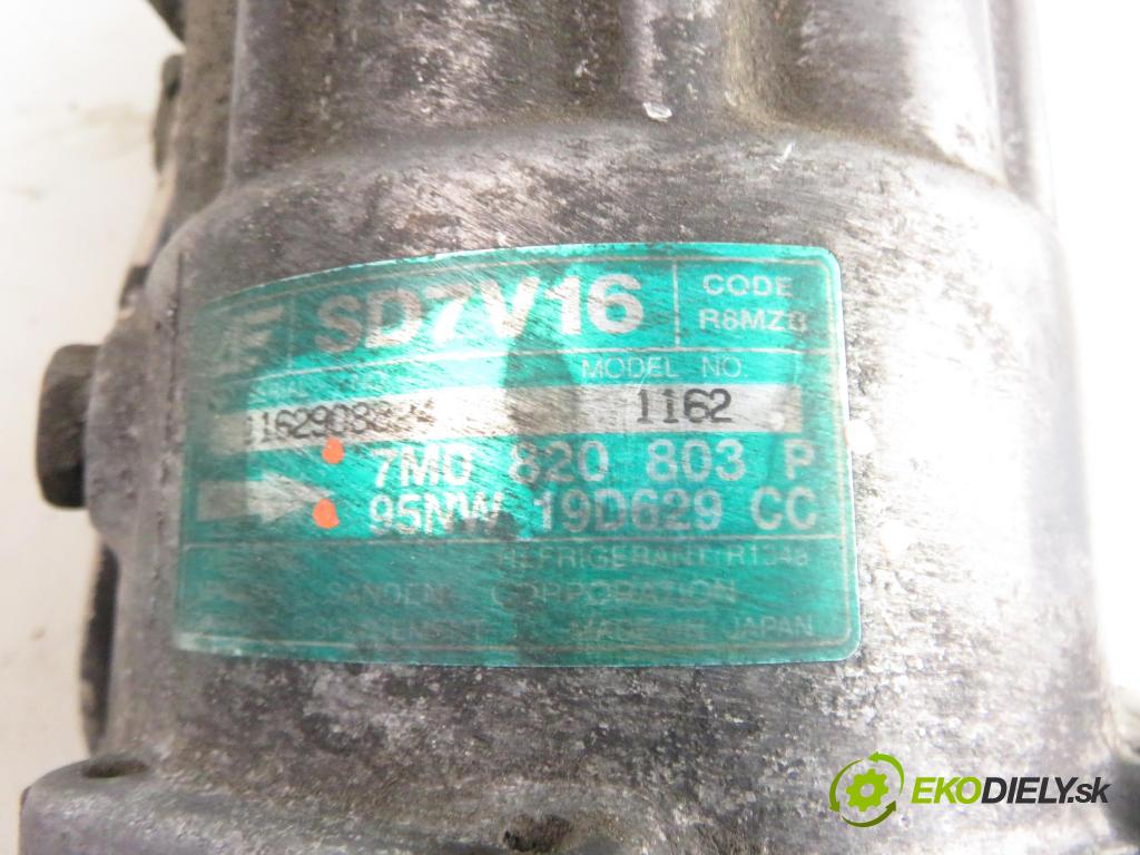 VW SHARAN (7M8, 7M9, 7M6) MINIVAN 1998 81,00 1.9 TDI 110 - AFN 1896,00 KOMPRESOR: klimatizácie 7M0820803P ; 95NW19D629CC (Kompresor klimatizácie)