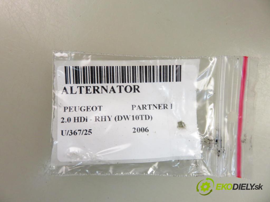PEUGEOT PARTNER Skrzynia (5_, G_) FURGON 2006 66,00 2.0 HDi - RHY (DW10TD) 1997,00 Alternátor  (Alternátor)