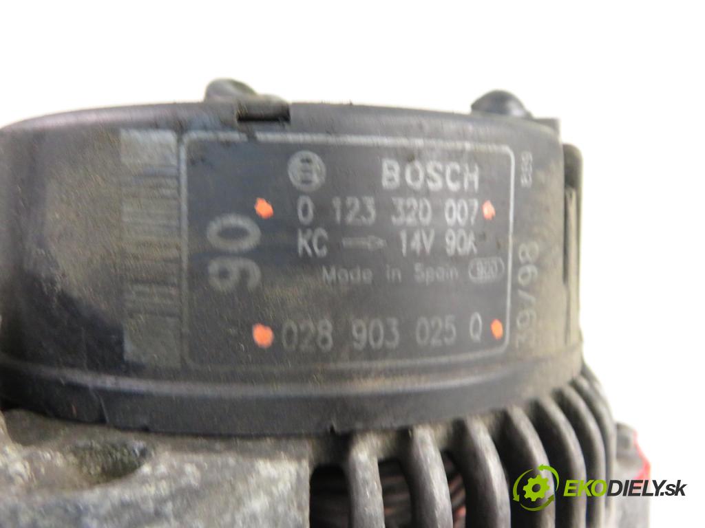 VW SHARAN (7M8, 7M9, 7M6) MINIVAN 1998 81,00 1.9 TDI 110 - AFN 1896,00 Alternátor 0123320007 ; 028903025Q (Alternátor)