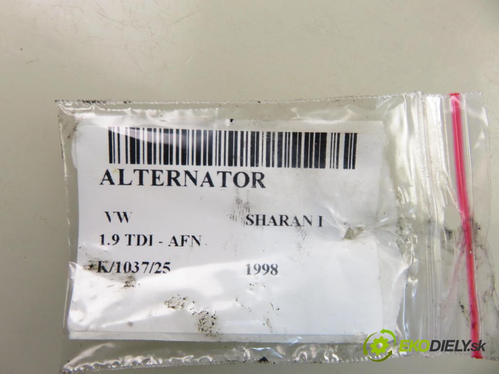 VW SHARAN (7M8, 7M9, 7M6) MINIVAN 1998 81,00 1.9 TDI 110 - AFN 1896,00 Alternátor 0123320007 ; 028903025Q (Alternátor)