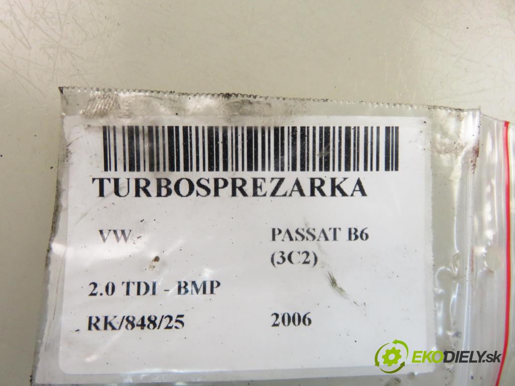 VW PASSAT B6 (3C2) SEDAN 2006 103,00 2.0 TDI - BMP 1968,00 Turbodúchadlo 03G253016H (Turbodúchadlo (kompletné))
