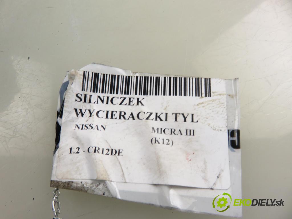 NISSAN MICRA III (K12) HB 2005 59,00 1.2 - CR12DE 1240,00 motorek stěrače ZADNÍ: 8200017385
