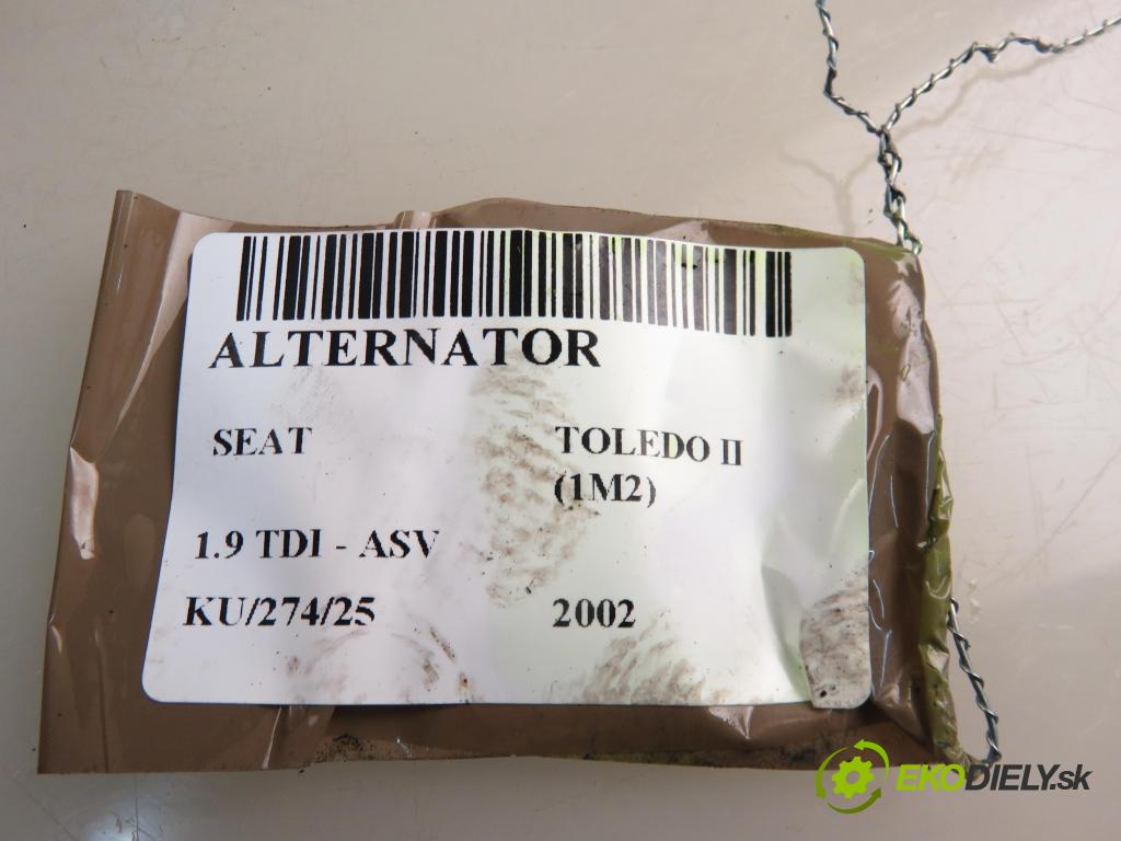 SEAT TOLEDO II (1M2) SEDAN 2002 81,00 1.9 TDI - ASV 1896,00 Alternátor 028903028E ; 0124515010 (Alternátor)