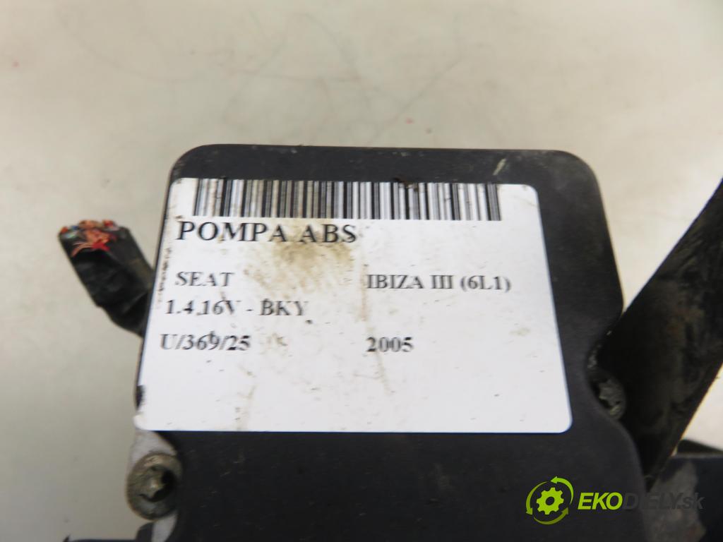 SEAT IBIZA III (6L1) HB 2005 55,00 1.4 16V - BKY 1390,00 pumpa ABS 6Q0907379AA ; 0265800363 (Pumpa ABS)
