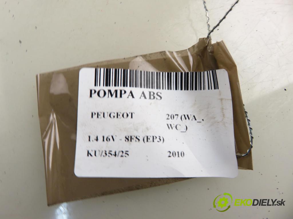 PEUGEOT 207 (WA_, WC_) HB 2010 70,00 1.4 16v VTI 95 - 8FS 1397,00 pumpa ABS 10097011593 ; 28570096003 ; 9665343980 (Pumpa ABS)
