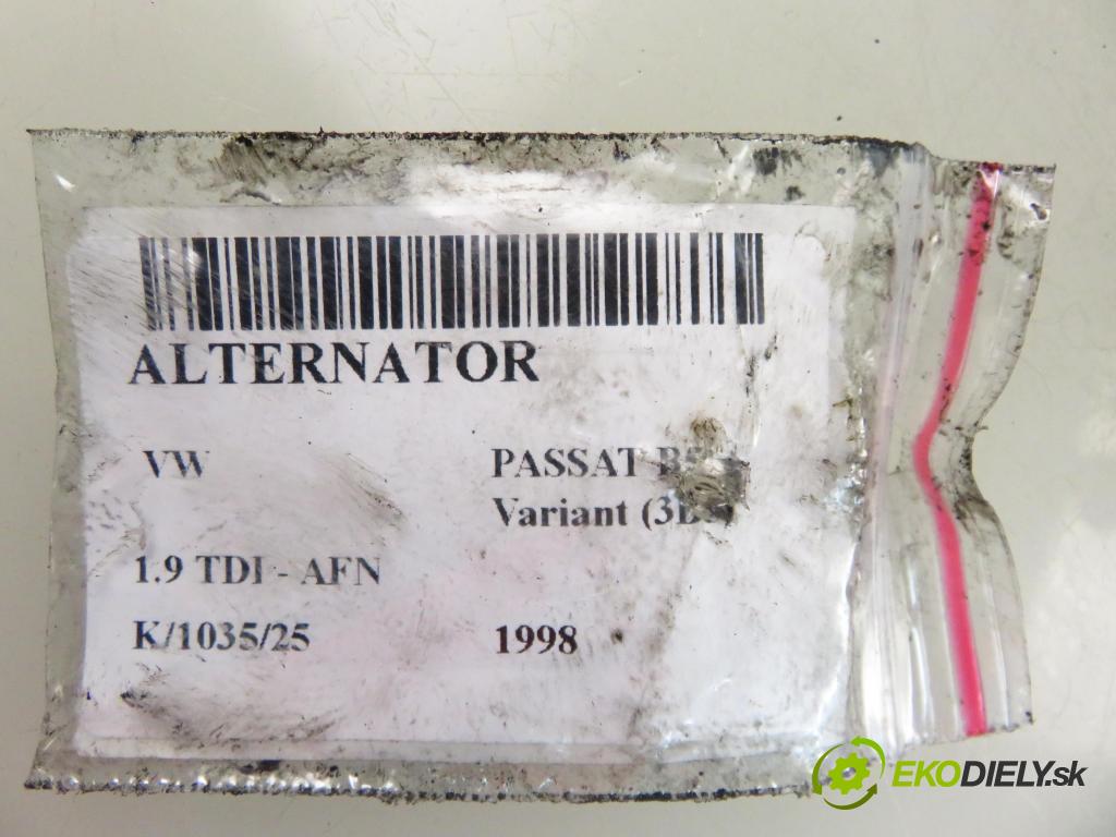 VW PASSAT B5 Variant (3B5) KOMBI 1998 81,00 1.9 TDI 110 - AFN 1896,00 Alternátor 0986042830 (Alternátor)