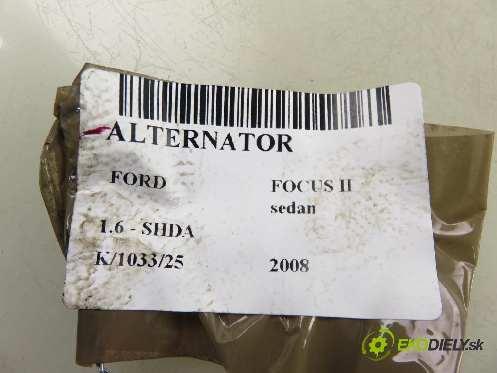 FORD FOCUS II sedan (DB_, FCH, DH) SEDAN 2008 74,00 1.6 - SHDA 1596,00 Alternátor 3N1110300AF ; MS1022118355 (Alternátor)
