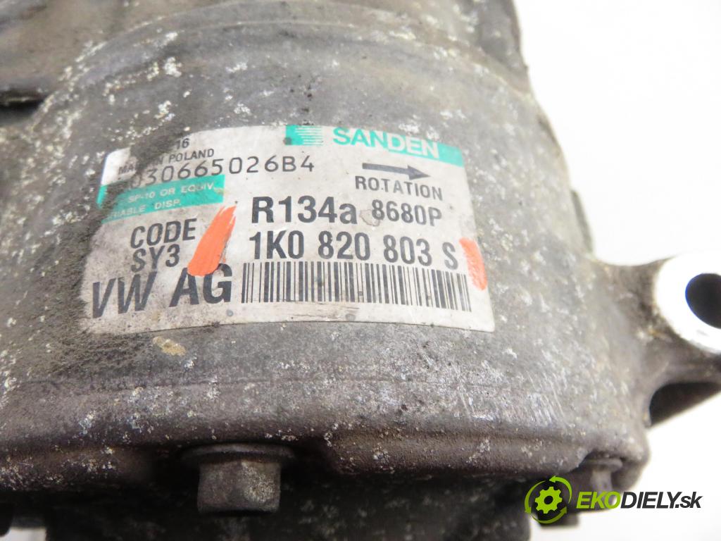 VW PASSAT B6 (3C2) SEDAN 2006 88,00 2.0 TDI - BWV 1968,00 KOMPRESOR: klimatizácie 1K0820803S (Kompresor klimatizácie)