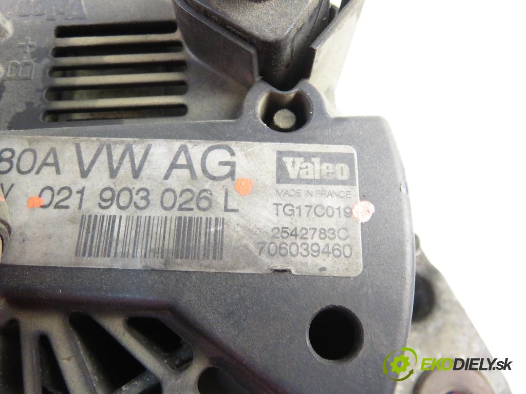 VW PASSAT B6 (3C2) SEDAN 2006 88,00 2.0 TDI - BWV 1968,00 Alternátor 021903026L ; TG17C019 (Alternátor)
