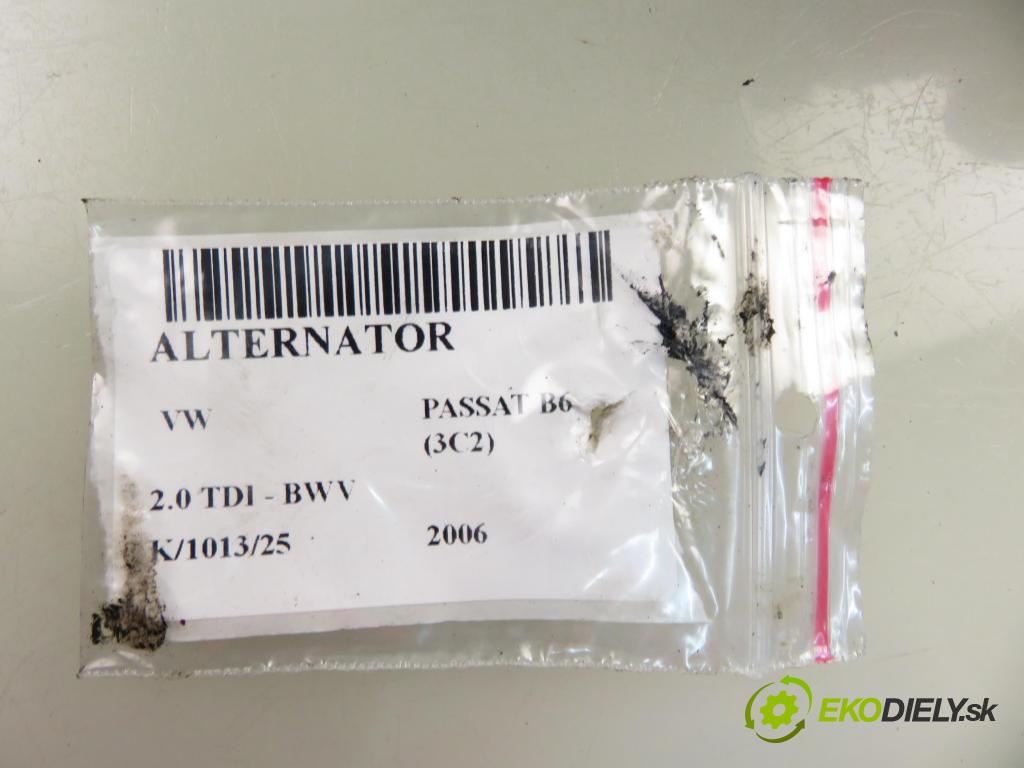 VW PASSAT B6 (3C2) SEDAN 2006 88,00 2.0 TDI - BWV 1968,00 Alternátor 021903026L ; TG17C019 (Alternátor)