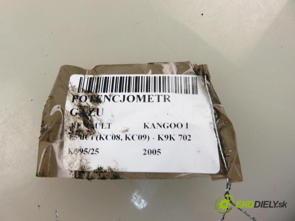 RENAULT KANGOO (KC0/1_) KOMBIVAN 2005 60,00 1.5 dCi 80 - K9K 702 1461,00 Potenciometer plynu 8200089851 (Potenciometer plynového pedálu)