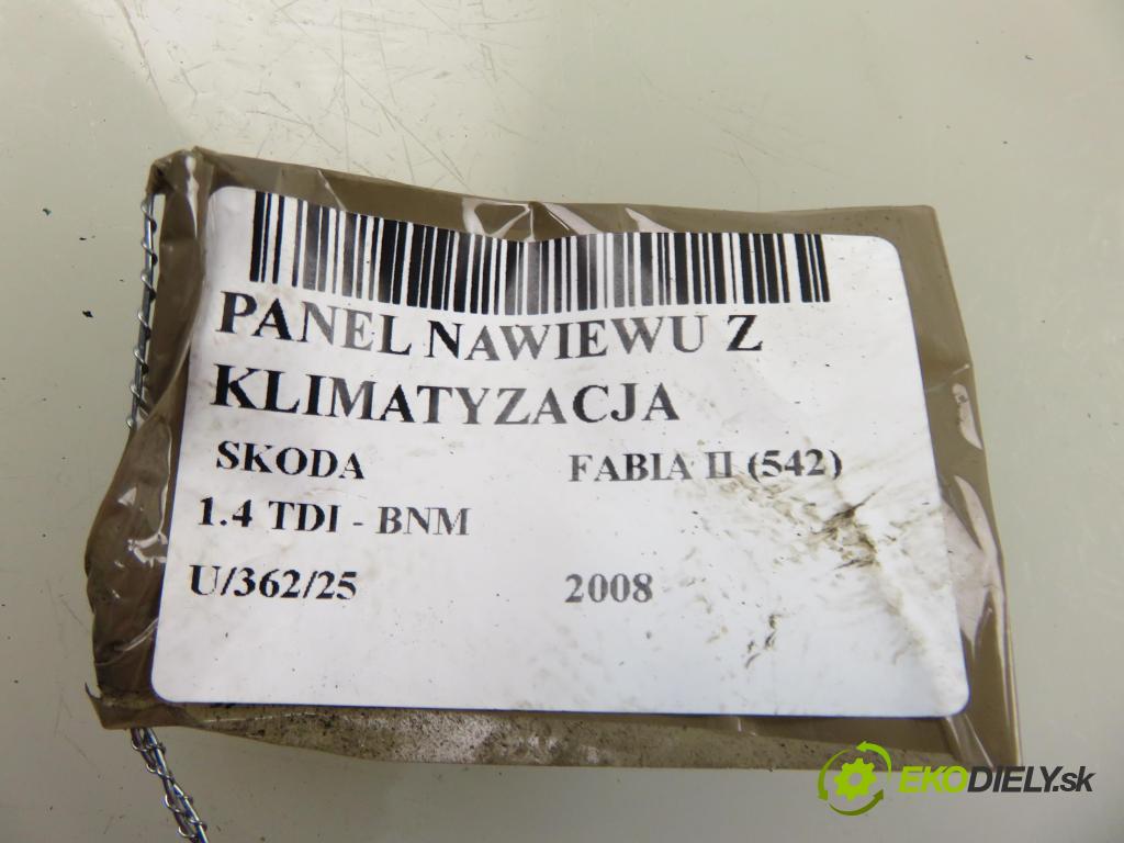 SKODA FABIA II (542) HB 2008 51,00 1.4 TDI - BNM 1422,00 Panel kúrenia KLIMATIZACE: 5J0820045