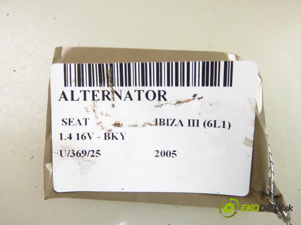 SEAT IBIZA III (6L1) HB 2005 55,00 1.4 16V - BKY 1390,00 Alternátor 037903025M (Alternátor)