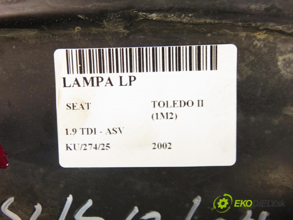SEAT TOLEDO II (1M2) SEDAN 2002 81,00 1.9 TDI - ASV 1896,00 Svetlo LP 1M1941001B