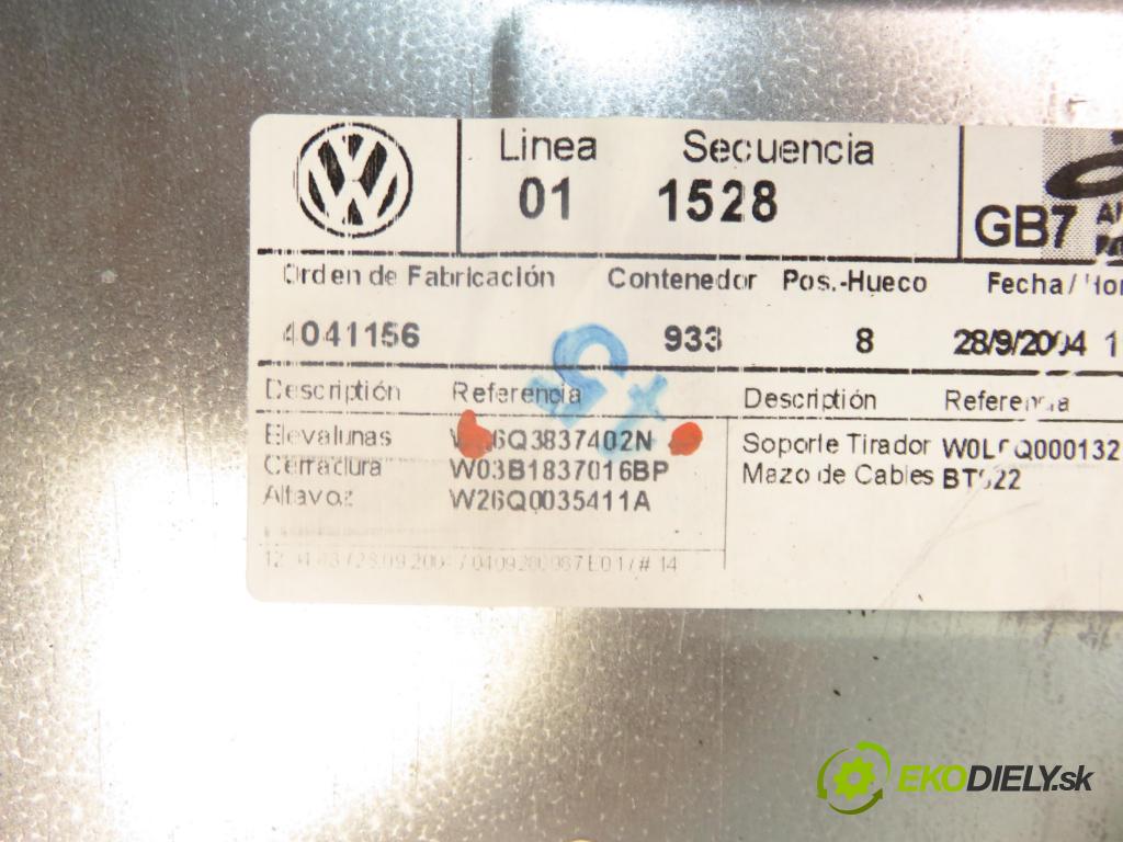 VW POLO (9N_) HB 2004 40,00 1.2 - BMD 1198,00 mechanismus oken PPE 3D 6Q2959801A ; 6Q3837402N