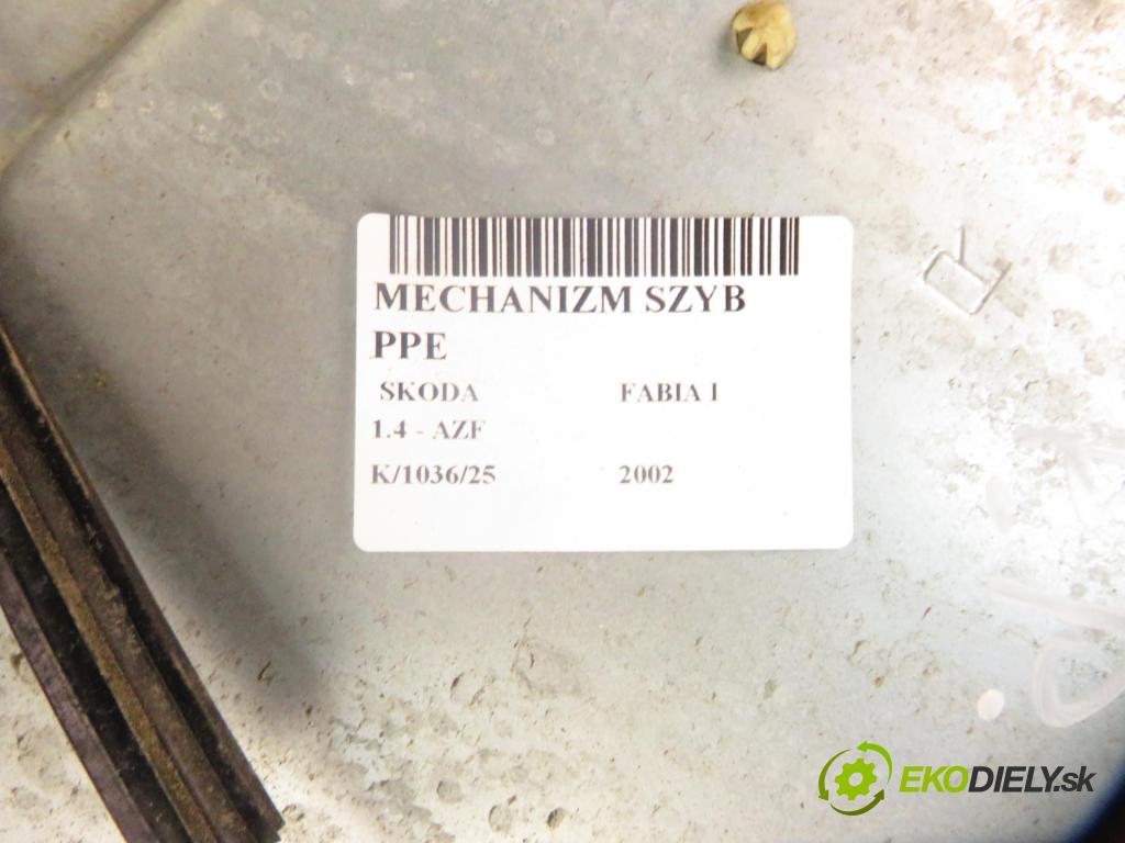 SKODA FABIA I (6Y2) HB 2002 44,00 1.4 MPi 60 - AZE 1397,00 mechanismus oken PPE 6Q1959802A