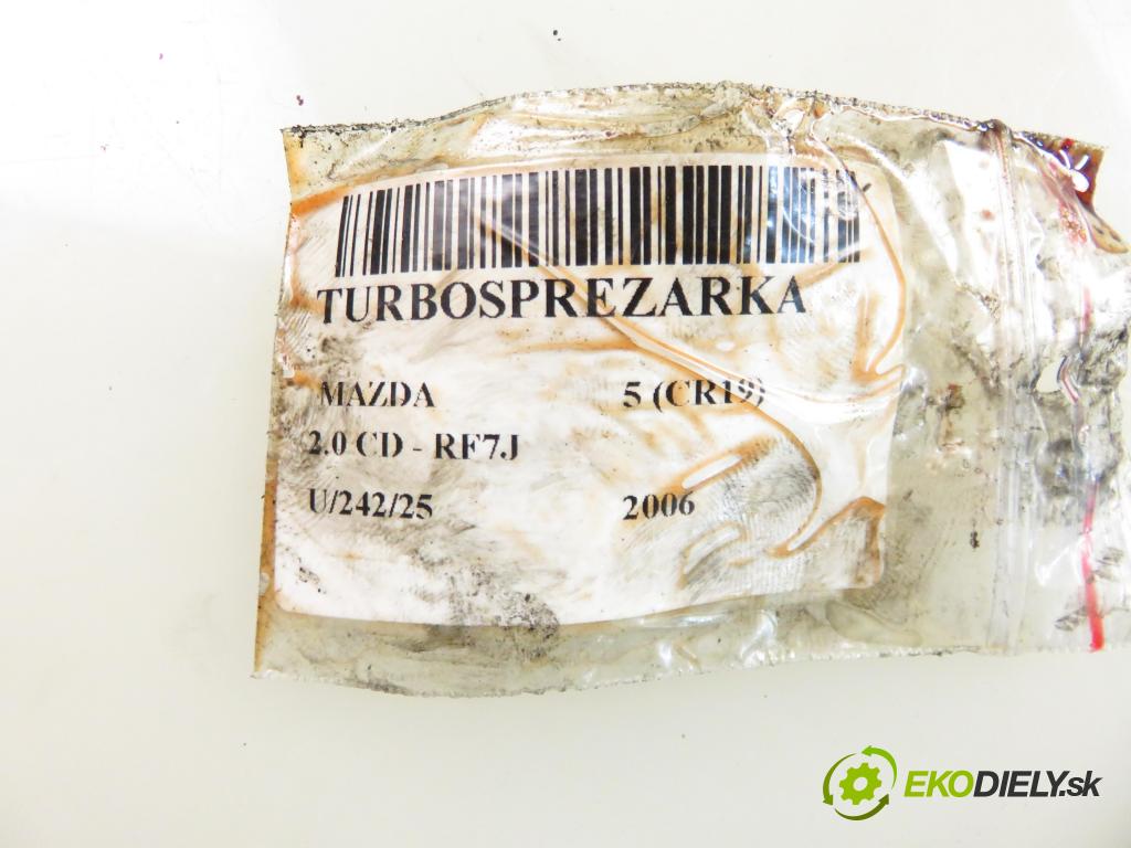 MAZDA 5 (CR19) MINIVAN 2006 105,00 2.0 MZR-CD 143 - RF7J 1998,00 RYCHLONABÍJEČKA: VJ360603 (Kompletní turbodmychadlo)