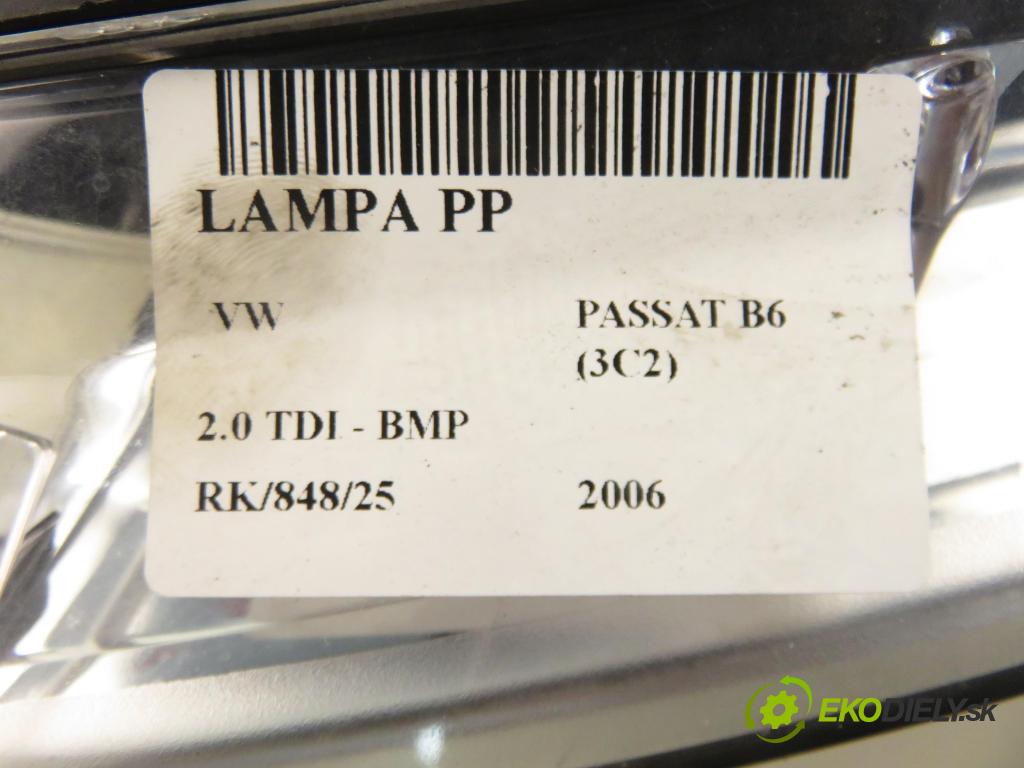 VW PASSAT B6 (3C2) SEDAN 2006 103,00 2.0 TDI - BMP 1968,00 Svetlo PP