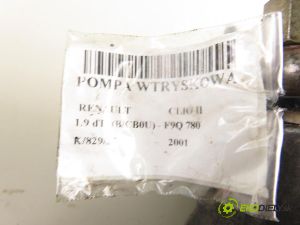 RENAULT CLIO II (BB_, CB_) HB 2001 59,00 1.9 dTi (B/CB0U) - F9Q 780 1870,00 pumpa vstřikovací 0460414983 ; 8200048193 (Vstřikovací čerpadlo)
