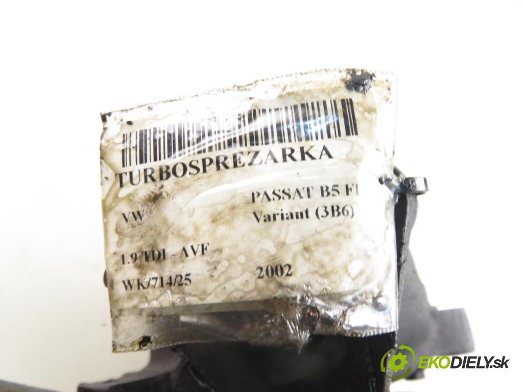 VW PASSAT B5.5 Variant (3B6) KOMBI 2002 96,00 1.9 TDI PD 130 - AVF 1896,00 RYCHLONABÍJEČKA: 038145702G (Kompletní turbodmychadlo)
