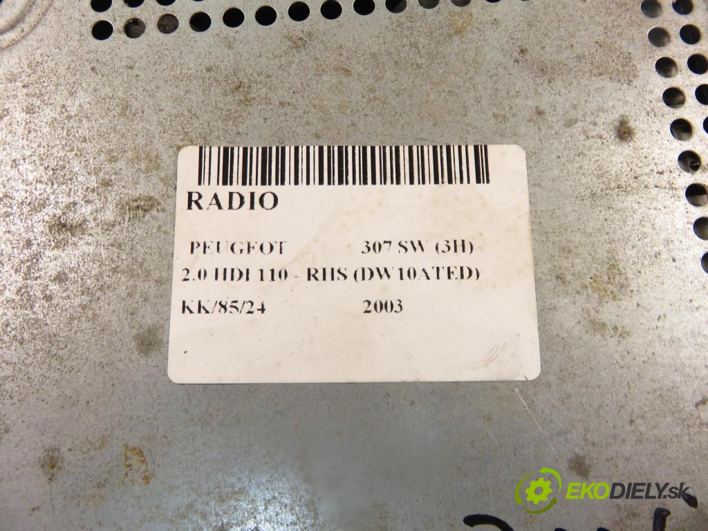 PEUGEOT 307 SW (3H) KOMBI 2003 79,00 2.0 HDI 110 - RHS 1997,00 RADIO CD 96488013XT
