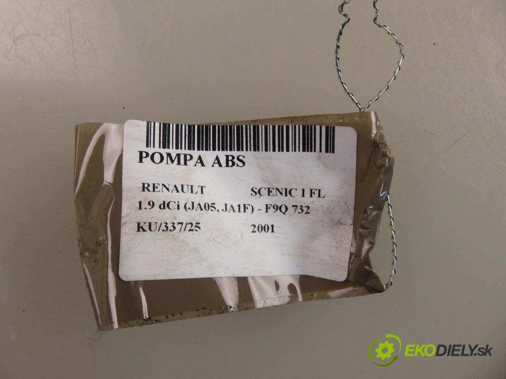 RENAULT SCENIC I (JA0/1_) MINIVAN 2001 75,00 1.9 dCi 102 - F9Q 732 1870,00 pumpa ABS 0265950046 ; 0265225108 (Pumpa ABS)