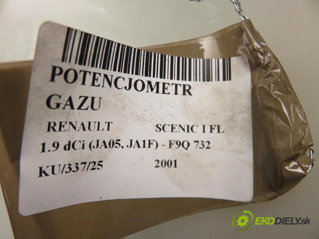 RENAULT SCENIC I (JA0/1_) MINIVAN 2001 75,00 1.9 dCi 102 - F9Q 732 1870,00 Potenciometer plynu 7700431919 ; CTS3642 (Potenciometer plynového pedálu)