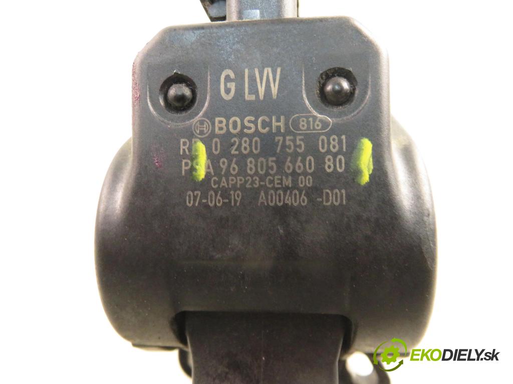 CITROEN C4 coupe (LA_) HB 2007 80,00 1.6 HDi - 9HZ (DV6TED4) 1560,00 Potenciometer plynu 0280755081 ; 9680566080 (Potenciometer plynového pedálu)