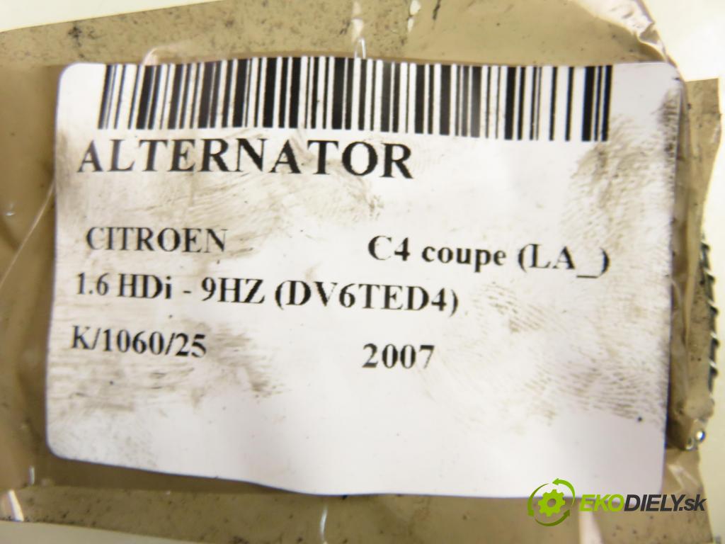 CITROEN C4 coupe (LA_) HB 2007 80,00 1.6 HDi - 9HZ (DV6TED4) 1560,00 Alternátor 9646321880 (Alternátor)