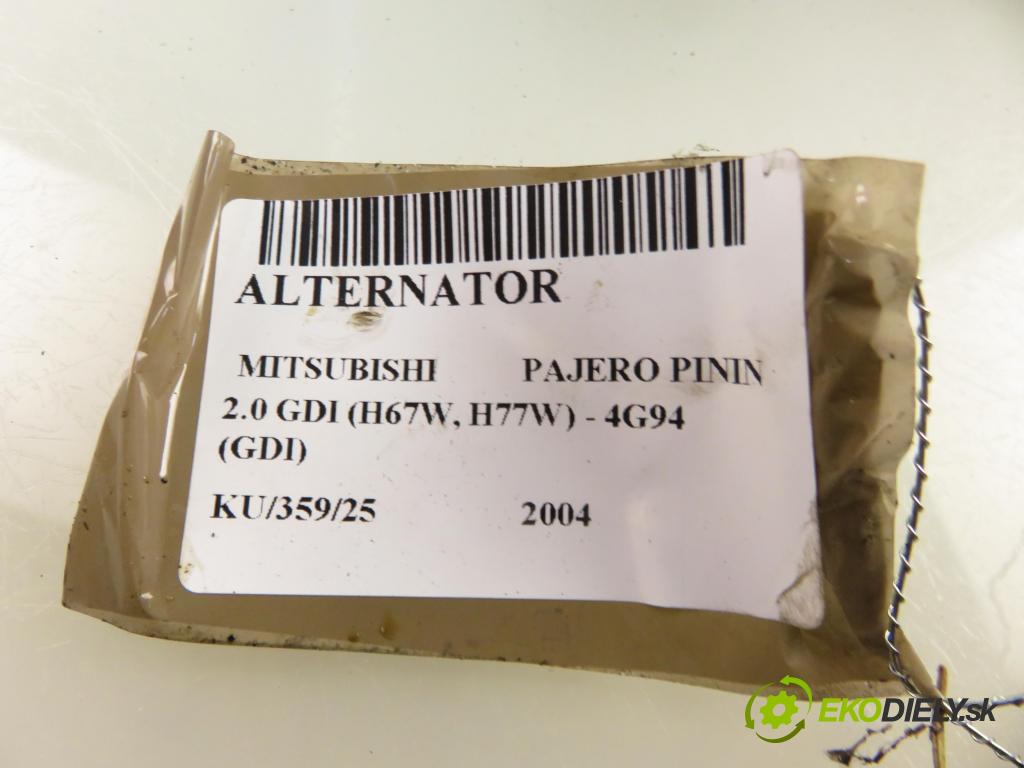 MITSUBISHI PAJERO PININ (H6_W, H7_W) SUV 2004 95,00 2.0 GDI 1999,00 Alternátor MD360635 ; A3TB0291 (Alternátor)