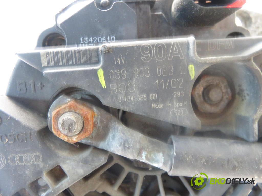 VW SHARAN (7M8, 7M9, 7M6) MINIVAN 2002 85,00 1.9 TDI PD 115 4motion - AUY 1896,00 Alternátor 038903023L (Alternátor)