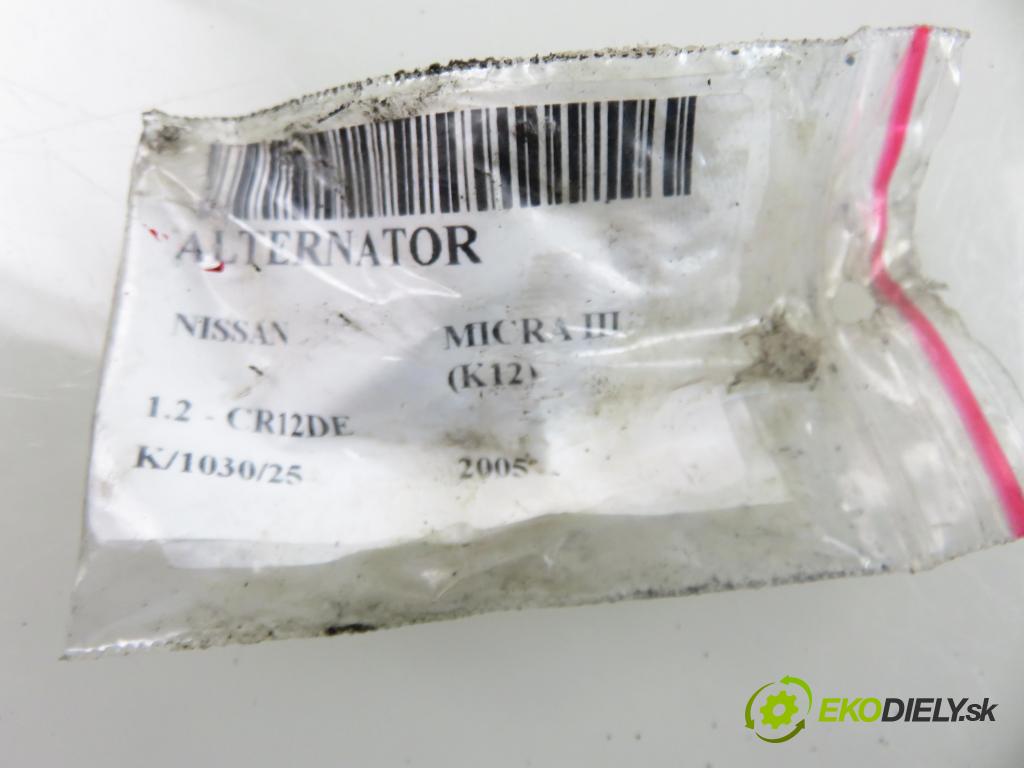 NISSAN MICRA III (K12) HB 2005 59,00 1.2 - CR12DE 1240,00 Alternátor 23100AX62A (Alternátor)