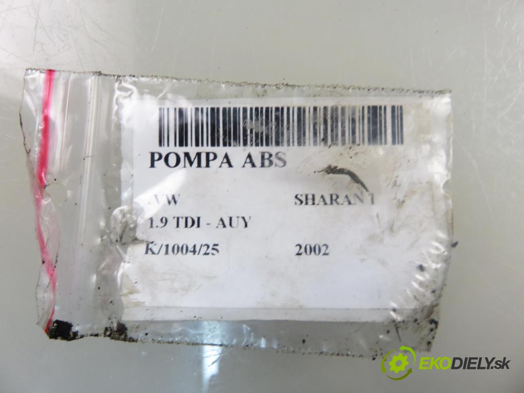 VW SHARAN (7M8, 7M9, 7M6) MINIVAN 2002 85,00 1.9 TDI PD 115 4motion - AUY 1896,00 pumpa ABS 7M3907379C ; 7M3614111B (Pumpa ABS)