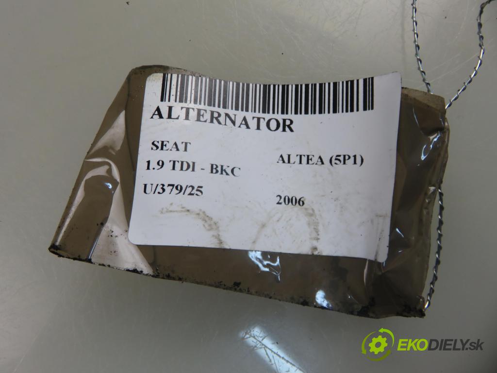 SEAT ALTEA (5P1) HB 2006 77,00 1.9 TDI - BKC 1896,00 Alternátor 06F903023C ; TG14C011 (Alternátor)