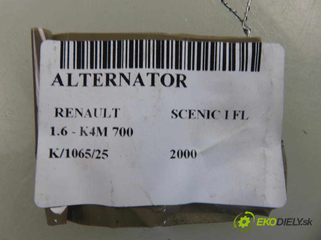 RENAULT SCENIC I (JA0/1_) MINIVAN 2000 79,00 1.6 - K4M 700 1598,00 Alternátor 7700434899 ; 0124325031 (Alternátor)