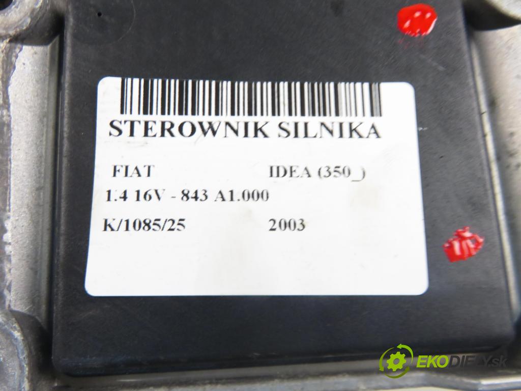 FIAT IDEA (350_) HB 2003 70,00 1.4 16V 95 - 843 A1.000 1368,00 Riadiaca jednotka Motor 0261208206
