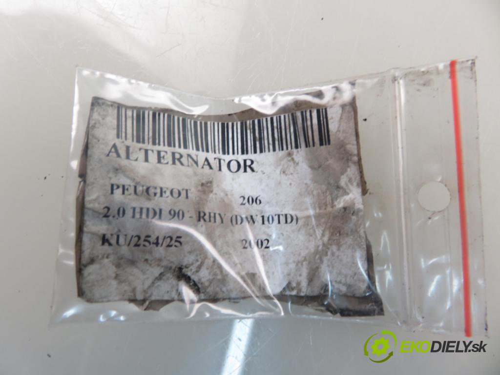 PEUGEOT 206 liftback (2A/C) HB 2002 66,00 2.0 HDI 90 - RHY 1997,00 Alternátor 9646321880 (Alternátor)