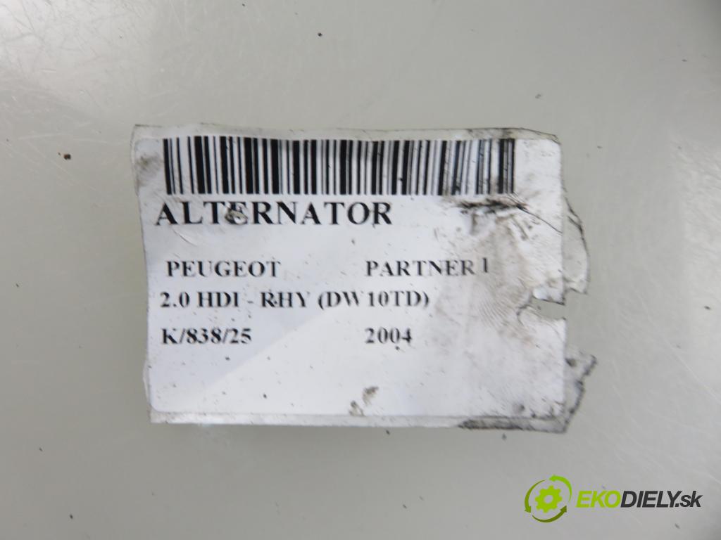 PEUGEOT PARTNER Combispace (5F) KOMBIVAN 2004 66,00 2.0 HDI - RHY (DW10TD) 1997,00 Alternátor 9646476280 (Alternátor)