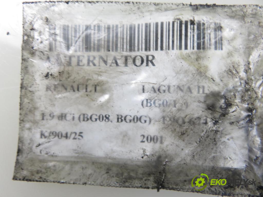 RENAULT LAGUNA II (BG0/1_) LIFTBACK 2001 88,00 1.9 dCi (BG08, BG0G) - F9Q 674 1870,00 Alternátor CA1662IR (Alternátor)