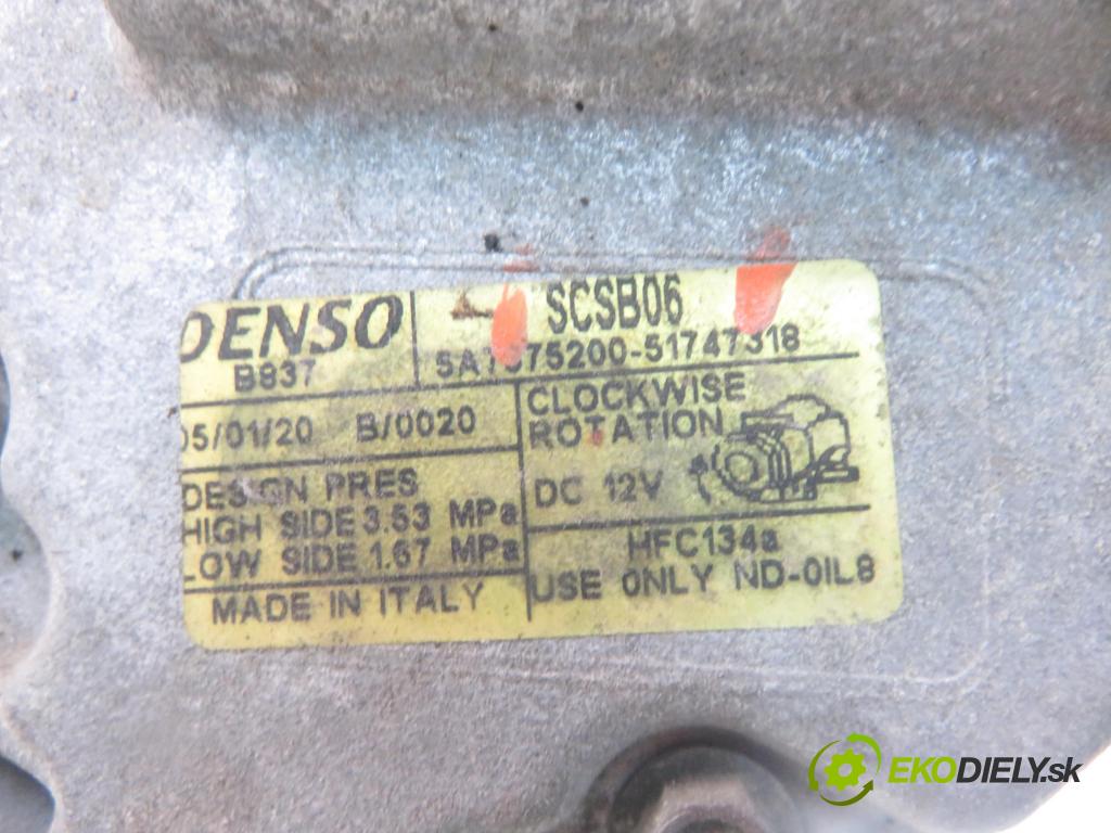 FIAT PUNTO (188_) HB 2005 44,00 1.2 60 - 188 A4.000 1242,00 KOMPRESOR: klimatizácie SCSB06 (Kompresor klimatizácie)