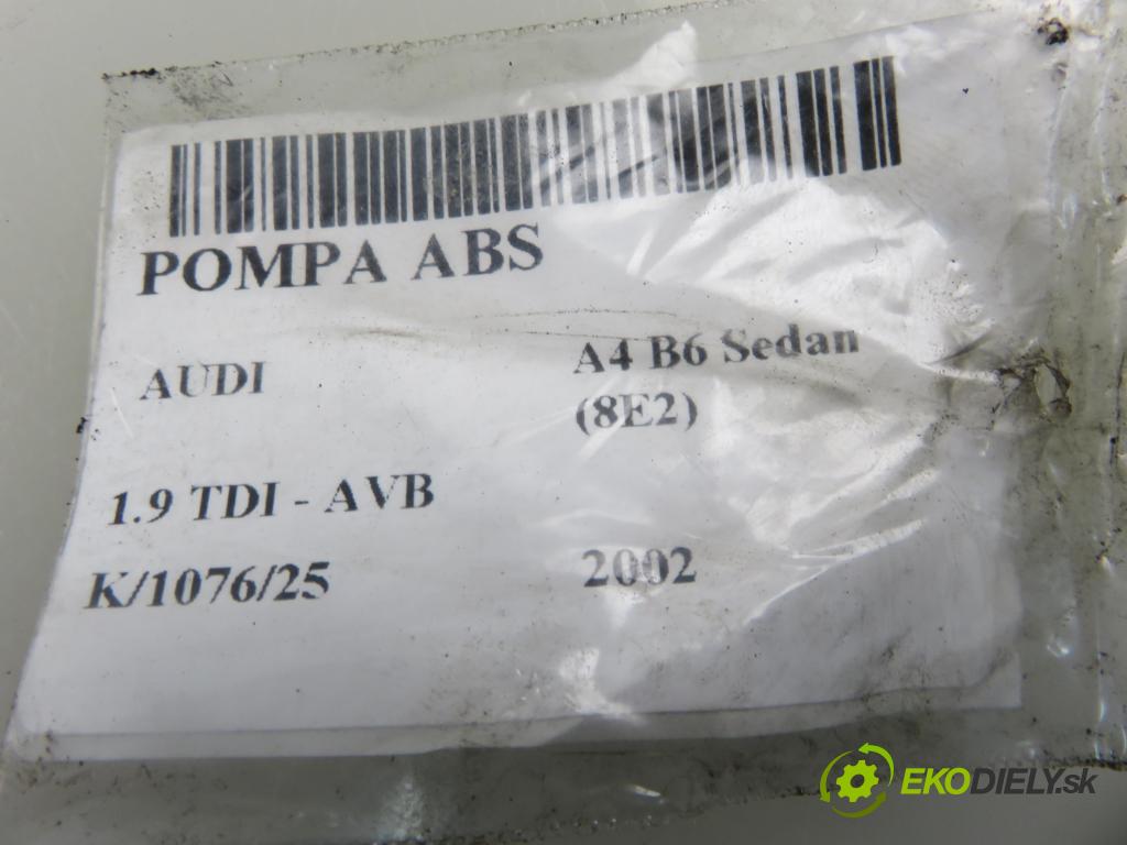 AUDI A4 (8E2, B6) SEDAN 2002 74,00 1.9 TDI PD 101 - AVB 1896,00 pumpa ABS 0265950011 ; 0265225048 (Pumpa ABS)